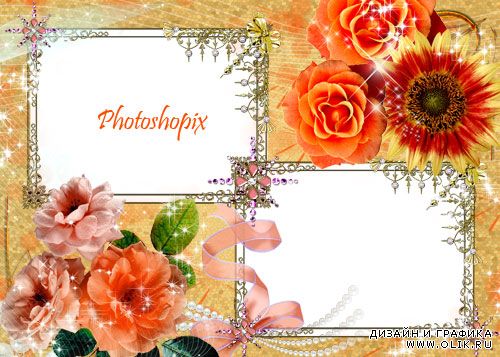 Рамка для PHSP на два фото – Оранжевые розы