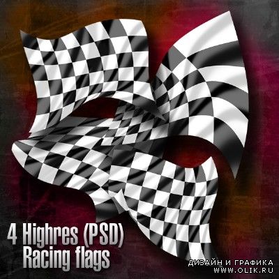 PSD шаблоны для Phoroshop - Флаги для гонок
