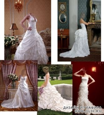 Шаблоны для фотошоп - Свадебные платья.