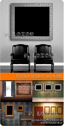 Picture frames on walls