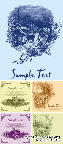 Antique Cards Vector