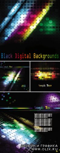 Black Digital Backgrounds Vector