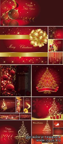 Red Christmas Vector Pack