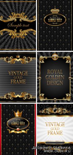 Royal Black Golden Backgrounds Vector