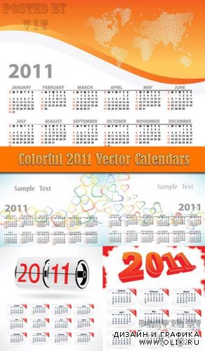 Colorful 2011 Vector Calendars