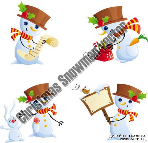 Christmas Snowman vector
