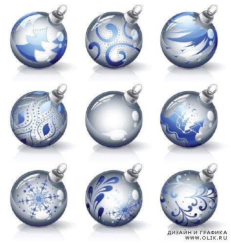 Crystal Christmas Ornaments Vector