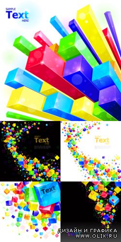 Color Cubes Abstract Backgrounds