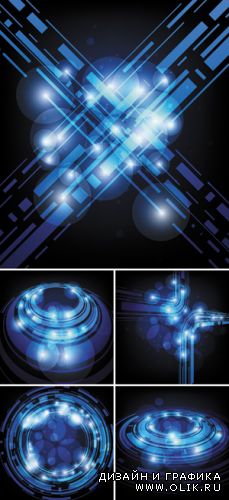 Blue Techno Backgrounds Vector