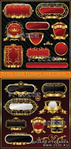 Retro Gold Frames & Labels 2