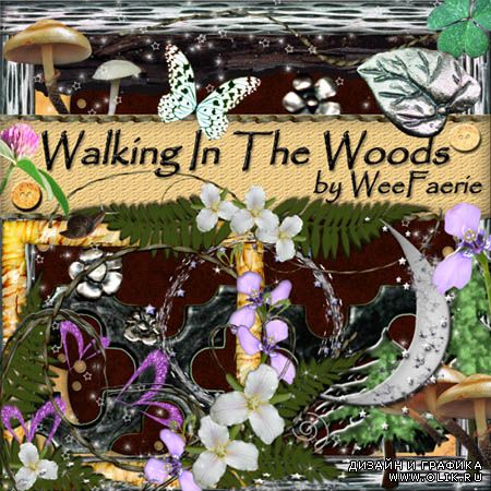 Скрап - набор  - Walking in the woods / Прогулка в лесу