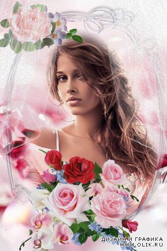 Романтическая рамочка для фото - Нежность розовых роз