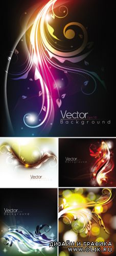 Glowing Foliage Backgrounds Vector