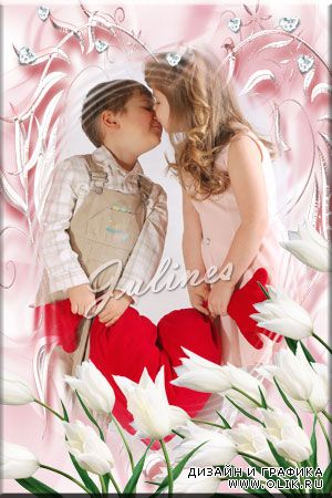 Рамка для фото - "Белые тюльпаны "