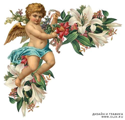 Клипарт для фотошопа-Винтажные уголки