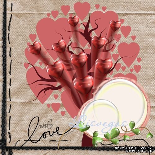 Скрап-рамка для влюблённых – Дерево любви для тебя