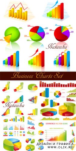 Business Charts Set - vector