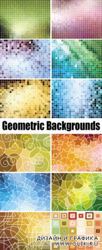 Geometric & Pixel Backgrounds Vector
