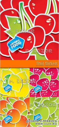 Fruit Stickers vector clipart