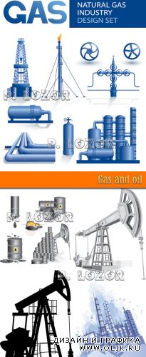 Gas and oil vector clipart
