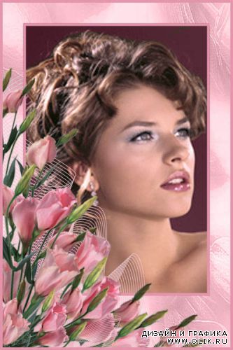 Цветочные рамки для фотошоп - Розовые цветы