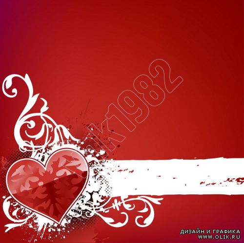 Heart background on red | Сердце на красном фоне