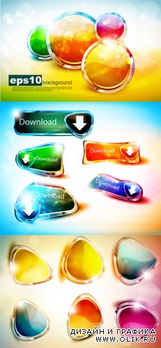 Bright Web Buttons Vector