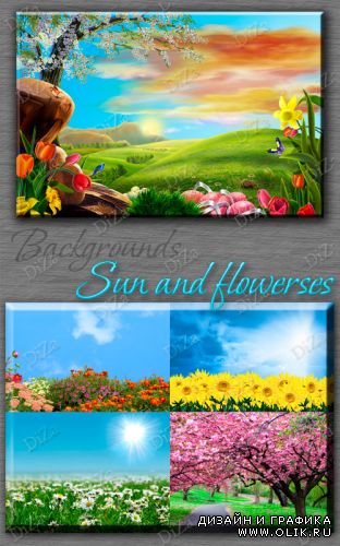 Backgrounds Sun and flowerses