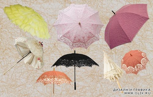 Клипарт - Зонтики с кружевами
