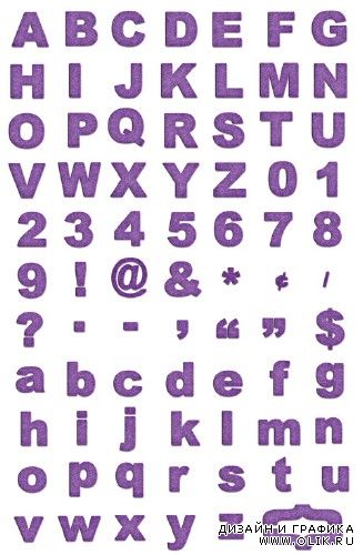 Фиолетовый алфавит для PHSP