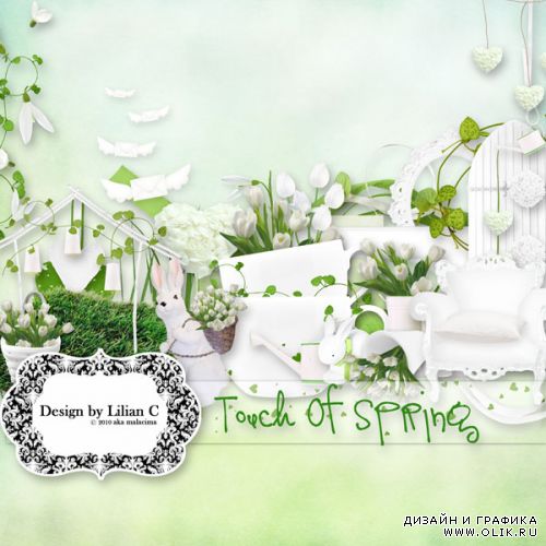Очаровательный весенний скрап-набор «Touch of Spring» или «Прикосновение весны»