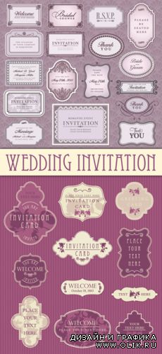 Wedding Invitation Elements Vector