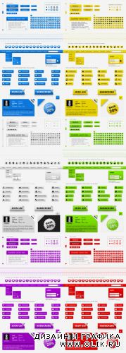 Collection Web kit interface layout PSD pack