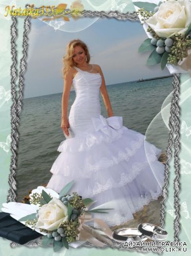 Рамка для фотошоп - Оливковая свадьба