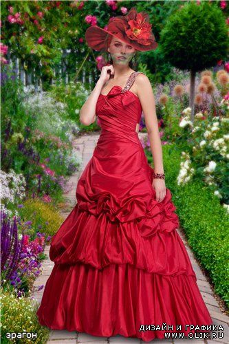Женский костюм для фотомонтажа – Цветущий сад