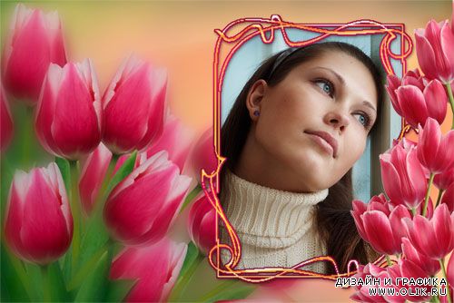Цветочная рамка для фото - Нежность тюльпанов