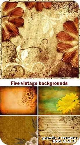 Five vintage backgrounds (Пять старинных фонов)