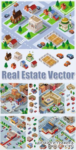 Real Estate Isometric Vector