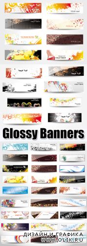 Color Glossy Banners Vector