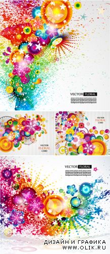 Colorful Floral Backgrounds Vector 2