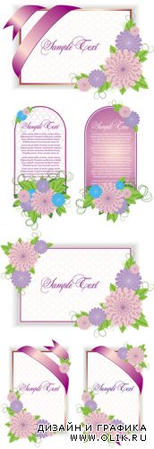 Pink Greeting Cards Vector