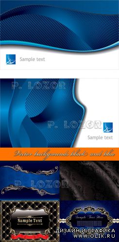 Vector backgrounds black and blue