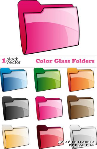 Color Glass Folders Vector