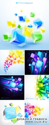 3D Bright Abstracr Backgrounds Vector