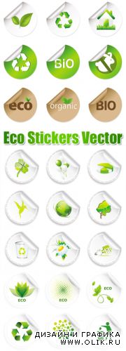 Eco Stickers Vector