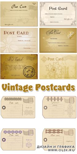 Vintage Postcards Vector 2