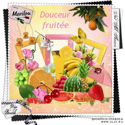 Скрап - набор - Сладкие фрукты / Scrap-set -  Sweet fruit 