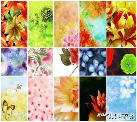 Разнообразные цветочные фоны