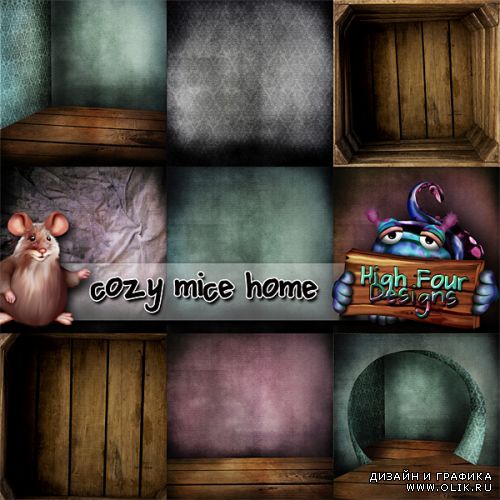 Скрап набор "Cozy Mice Home"