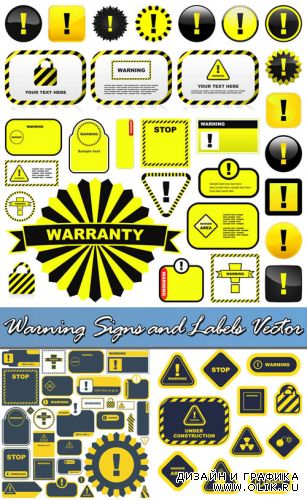 Warning Signs and Labels Vector